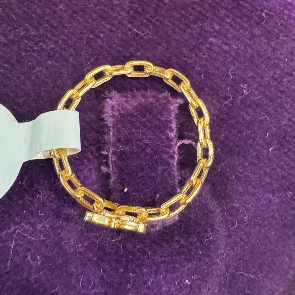 14K solid gold link ring - Picture 3 of 7